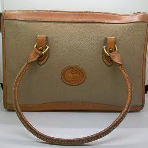 Dooney & Bourke Taupe British Tan All Weather Pebble Leather Satchel Handbag